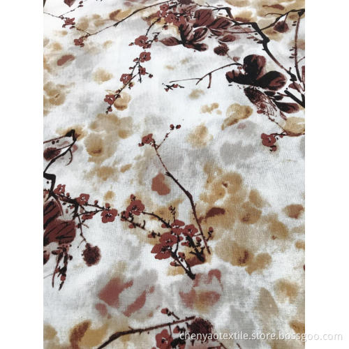 Ink Style Design with Cotton Linen Printed Fabric